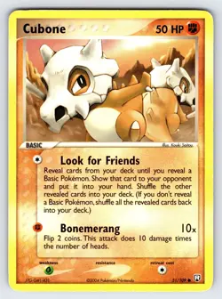 Cubone 51/109 2004 EX Team Rocket Returns Pokemon Card TCG Kouki Saitou Art - Mp - Image 1