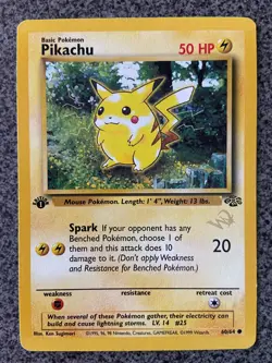 Pokemon Pikachu Jungle 1st Edition Card 60/64 Wizards W Gold Stamp - BEAUTIFUL - Image 1