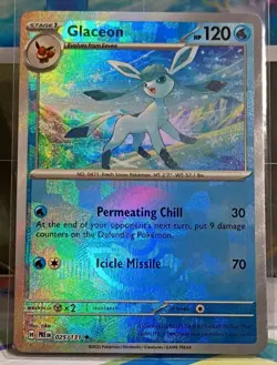 Pokemon TCG Glaceon pokeball pattern 25/131 Prismatic Evolution NM - Image 1