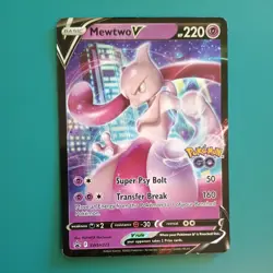 Pokemon TCG Mewtwo v Full Art Holo Ultra Rare Pokemon Go SWSH223 - Image 1