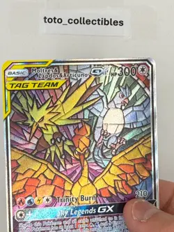 Pokemon Moltres & Zapdos & Articuno GX SM210 Promo Full Art Holo NM - Image 3