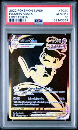 2022 Pokemon Sword & Shield Lost Origin #TG30 Fa/Mew Vmax PSA10 - Image 1