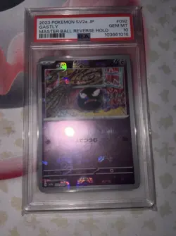 2023 POKEMON JPN SV2A-POKEMON 151 MASTER BALL REVERSE HOLO #092 GASTLY PSA 10 - Image 1