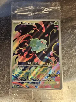 Bulbasaur (Mega Evolution Stamped) 133/132 Mega Evolution Box Topper - SEALED - Image 1