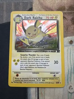 Dark Raichu - 83/82 - Pokemon Team Rocket Unlimited Holo Rare Card WOTC Swirl - Image 1