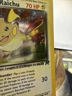 Dark Raichu - 83/82 - Pokemon Team Rocket Unlimited Holo Rare Card WOTC Swirl - Image 2