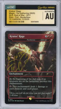 CGC Authentic Signed T.C. Carson Kratos' Rage - Pyrohemia (2211) Secret Lair - Image 1