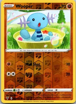 Wooper 083/185 - SWSH04: Vivid Voltage Pokemon TCG NM Reverse Holofoil - Image 1
