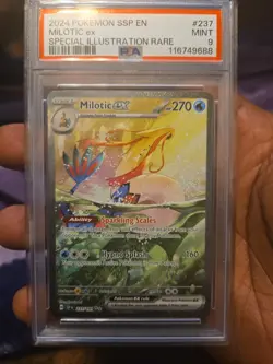 2024 POKEMON SSP EN-SURGING SPARKS SPECIAL ILLUSTRATION RARE MILOTIC EX PSA 9 - Image 1