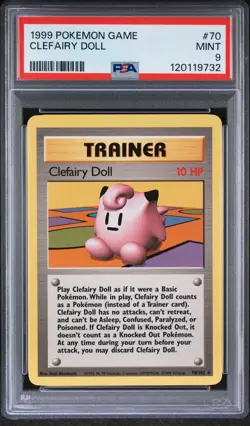 1999 POKEMON BASE SET UNLIMITED #70 CLEFAIRY DOLL PSA 9 - Image 1