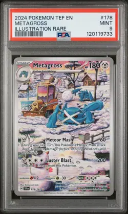 2024 POKEMON TEF EN-TEMPORAL FORCES ILLUSTRATION RARE #178 METAGROSS PSA 9 - Image 1