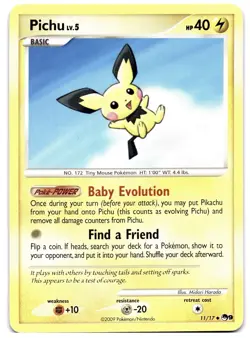 Pichu 011/017 Pokemon TCG POP Series 9 Uncommon Light Play LP - Image 1