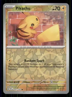Pikachu SV05: Temporal Forces #051/162 Common Reverse Holo Pokemon LP - Image 1