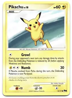 Pikachu 015/017 Pokemon TCG POP Series 9 Regular Moderate Play MP - Image 1