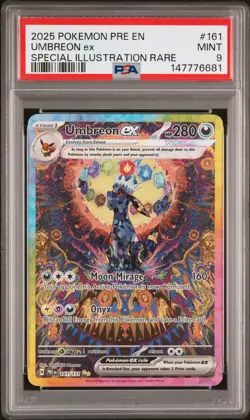 2025 POKEMON PRE EN-PRISMATIC EVOLUTIONS #161 UMBREON EX PSA 9 - Image 1
