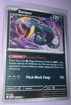 Pokemon - Seviper 062/094 - Reverse Holo - Me02 Phantasmal Flames - Image 1