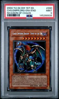 PSA 9 Yu-Gi-Oh! 2004 Chaos Emperor Dragon Envoy of the End IOC-000 1st Ed. [PSA] - Image 1