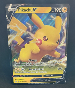 PIKACHU V Oversized Jumbo Card Black Star Promo #SWSH061 - Image 1
