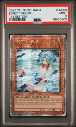 Effect Veiler (New Art) Quarter Century Secret Rare Card RA04-EN004 PSA 9 - Image 2