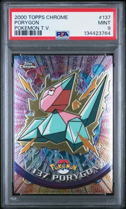 2000 Topps Chrome Pokemon T.V. #137 Porygon Pokemon T.V. PSA 9 - Image 1