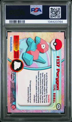 2000 Topps Chrome Pokemon T.V. #137 Porygon Pokemon T.V. PSA 9 - Image 2