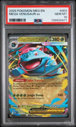 2025 POKEMON MEG EN-MEGA EVOLUTION #003 MEGA VENUSAUR EX PSA 10 - Image 1