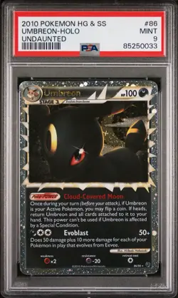 2010 Pokemon HG & SS Undaunted #86 Umbreon Holo PSA 9 MINT - Image 1
