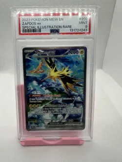 2023 POKEMON MEW EN-151 SPECIAL ILLUSTRATION RARE #202 ZAPDOS EX PSA 9 - Image 1