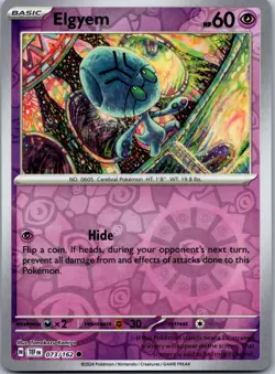 Elgyem 073/162 - SV05: Temporal Forces Pokemon TCG NM Reverse Holofoil - Image 1