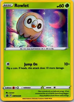 Rowlet - (Cosmos Holo) SWSH220 - Pokemon TCG NM Holofoil - Image 1