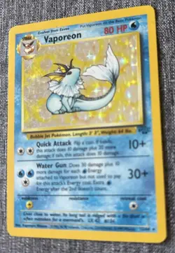 1999-POKEMON JUNGLE-HOLO-VAPOREAN- CARD-NO. 12/64-80 HP-NM - Image 3