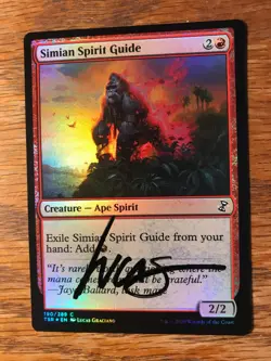 Magic the Gathering MTG foil Simian Spirit Guide Time Spiral Remastered signed - Image 1