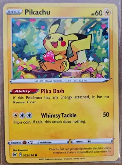 Pokemon TCG PIKACHU 52/196 Common Lost Origin - Image 1