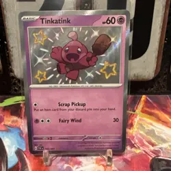 Pokemon - Tinkatink - 165/091 - SV: Paldean Fates - Holo - Shiny Rare NM - Image 1