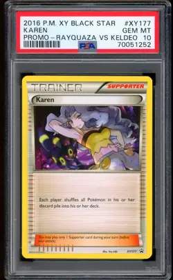2016 Pokemon Karen Rayquaza vs Keldeo Promo XY Black Star #XY177 PSA 10 GEM MINT - Image 1
