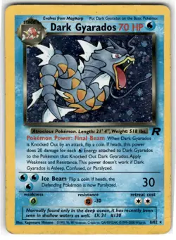 2000 Classic - Team Rocket Dark Gyarados DMG Rare Holo #8 - Image 1