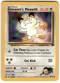 2000 Gym - Challenge Giovanni’s Meowth LP Common #74 - Image 1
