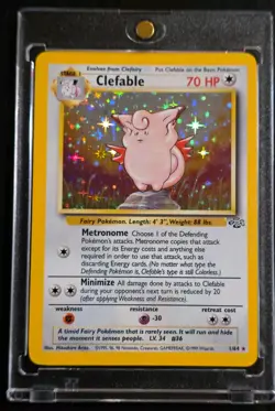1999 Pokemon CLEFABLE #1/64 Jungle Unlimited Galaxy Star Holo Rare English - Image 1