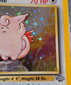 1999 Pokemon CLEFABLE #1/64 Jungle Unlimited Galaxy Star Holo Rare English - Image 3