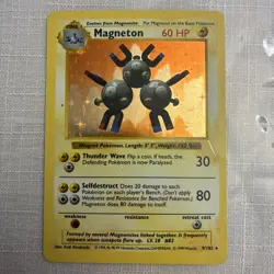 Magneton 9/102 Holo Rare Pokemon 1999 Shadowless Base Set MP - Image 1