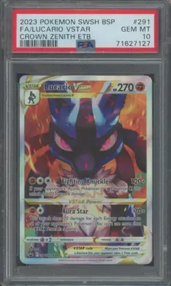 Pokemon TCG Lucario Vstar SWSH291 Crown Zenith Promo PSA 10 - Image 1