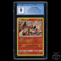 Charizard SM158 Prerelease STAFF CGC 9 Team Up Promo Pokemon - Image 1