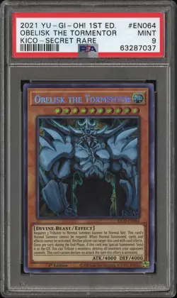 2021 Yu-Gi-Oh! Obelisk the Tormentor KICO-EN064 Secret Pharaoh Rare PSA 9 MINT - Image 1