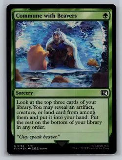 Magic: The Gathering - Final Fantasy #182 Commune With Beavers Foil - Image 1