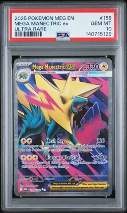 PSA 10 MEGA MANECTRIC EX 158/132 ULTRA RARE MEGA EVOLUTION POKEMON ⚡ - Image 1
