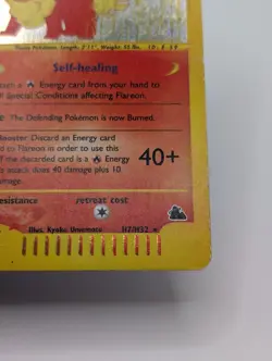 SWIRL 2003 Pokemon Skyridge Flareon Holo Foil H7/H32 WOTC E-Reader Series - Image 4