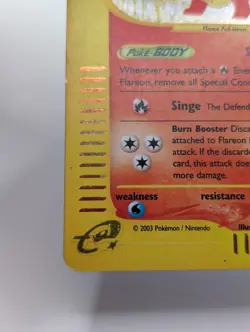 SWIRL 2003 Pokemon Skyridge Flareon Holo Foil H7/H32 WOTC E-Reader Series - Image 5