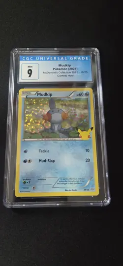​2021 Pokemon McDonald's Collection #19/25 Confetti Holo Mudkip CGC Mint 9 - Image 1