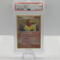 Flareon Flamara Holo EX Unseen Forces - Eng , PSA 7 Near Mint 2005 Swirl Pokemon - Image 1