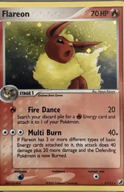 Flareon Flamara Holo EX Unseen Forces - Eng , PSA 7 Near Mint 2005 Swirl Pokemon - Image 4